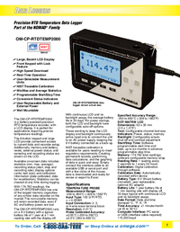 Thumbnail of document Data Sheet - OM-CP Precision RTD Temperature Data Logger w/Display